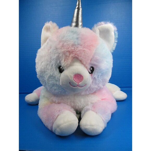 Hug A Babies Plush Pastel Rainbow Unicorn Stuffed Toy With Silver Horn  11" - Picture 2 of 11